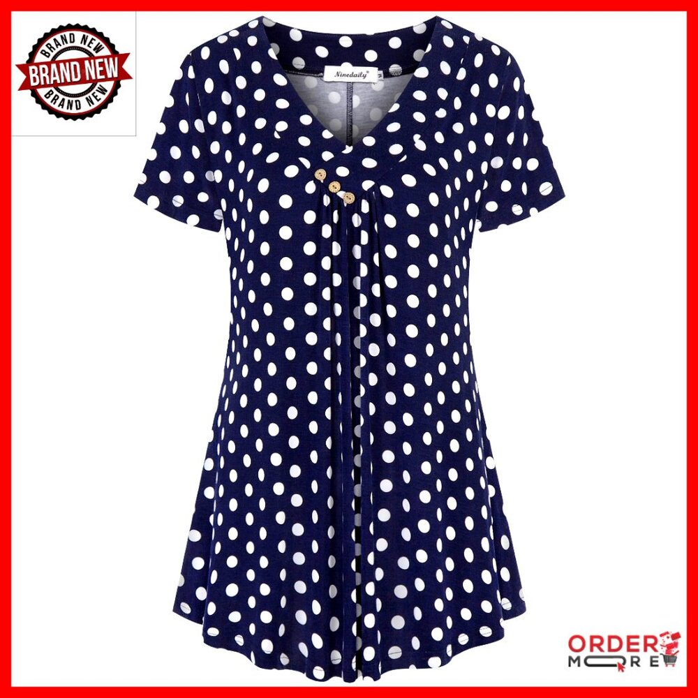 Floral Print Tunic Top V Neck Loose Fit Rayon Blouse Summer Casual